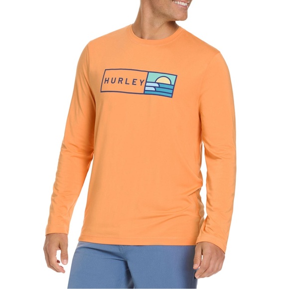 Hurley Other - Hurley Orange Long Sleeve Tee with Graphic Design Small